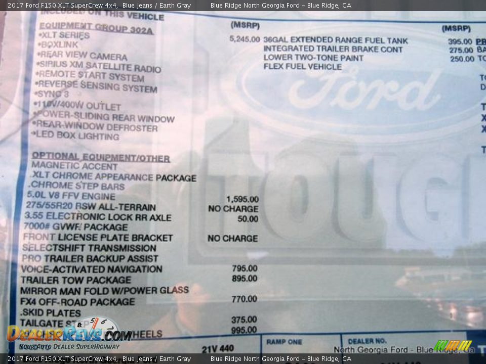 2017 Ford F150 XLT SuperCrew 4x4 Blue Jeans / Earth Gray Photo #28