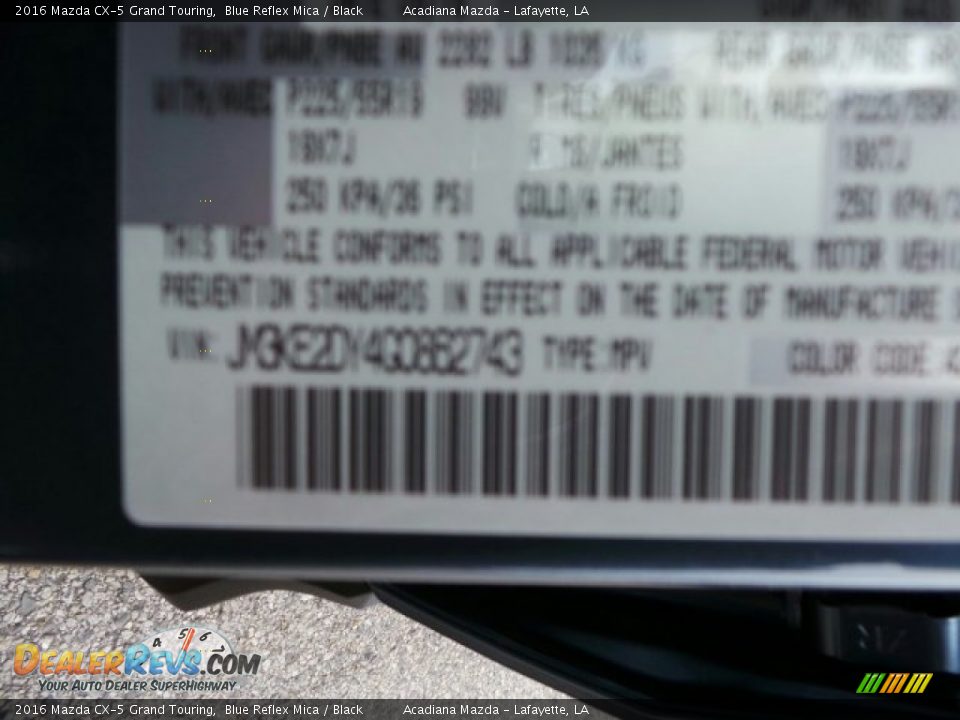 2016 Mazda CX-5 Grand Touring Blue Reflex Mica / Black Photo #15