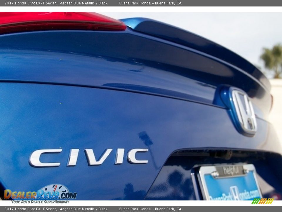 2017 Honda Civic EX-T Sedan Aegean Blue Metallic / Black Photo #3