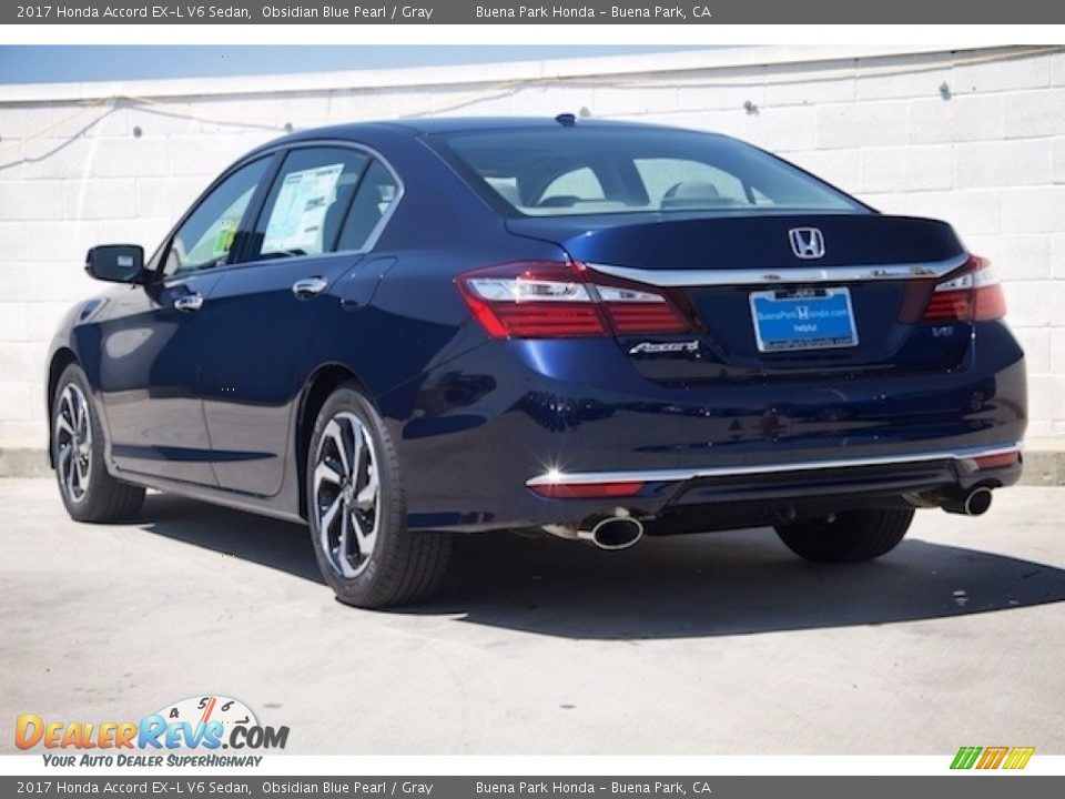 2017 Honda Accord EX-L V6 Sedan Obsidian Blue Pearl / Gray Photo #2