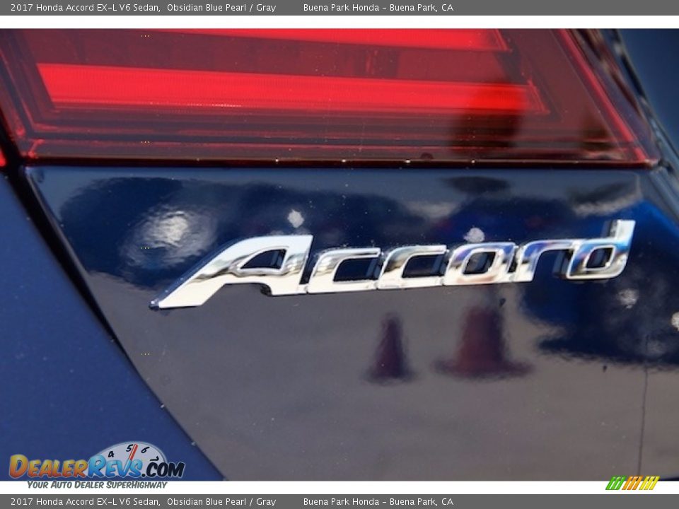 2017 Honda Accord EX-L V6 Sedan Obsidian Blue Pearl / Gray Photo #3