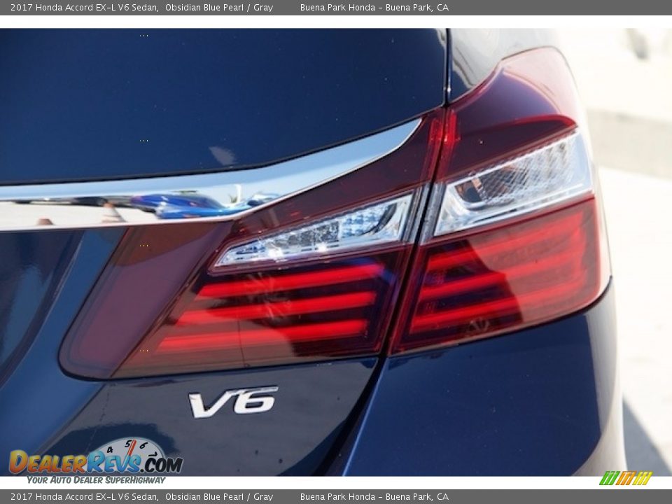2017 Honda Accord EX-L V6 Sedan Obsidian Blue Pearl / Gray Photo #4