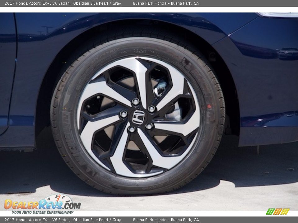 2017 Honda Accord EX-L V6 Sedan Obsidian Blue Pearl / Gray Photo #5