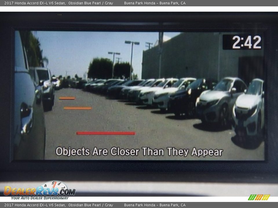 2017 Honda Accord EX-L V6 Sedan Obsidian Blue Pearl / Gray Photo #7