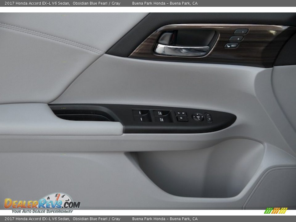 2017 Honda Accord EX-L V6 Sedan Obsidian Blue Pearl / Gray Photo #8