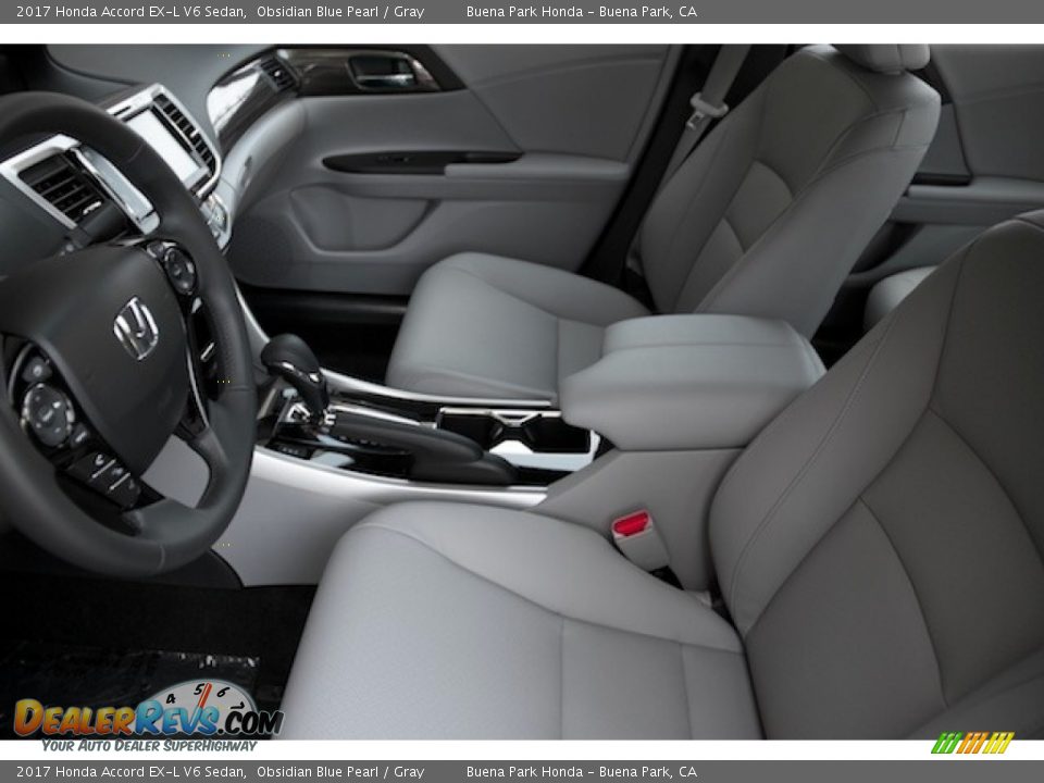 2017 Honda Accord EX-L V6 Sedan Obsidian Blue Pearl / Gray Photo #9