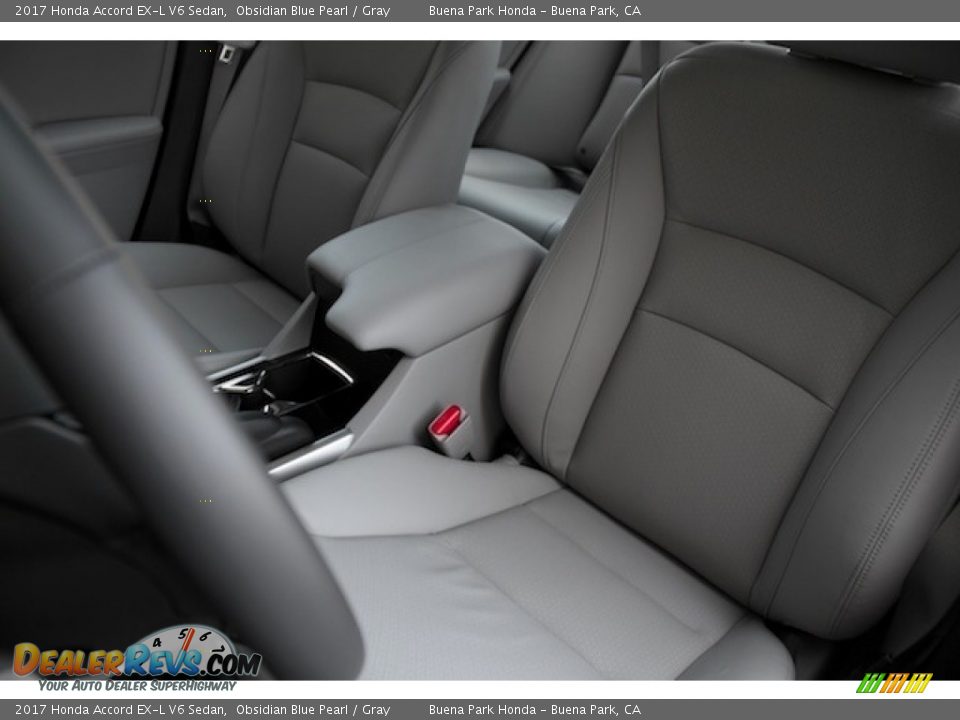 2017 Honda Accord EX-L V6 Sedan Obsidian Blue Pearl / Gray Photo #11