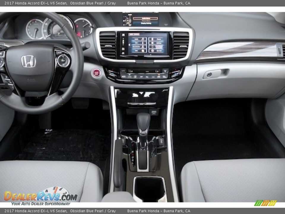 2017 Honda Accord EX-L V6 Sedan Obsidian Blue Pearl / Gray Photo #13