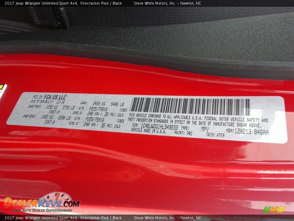 2017 Jeep Wrangler Unlimited Sport 4x4 Firecracker Red / Black Photo #21