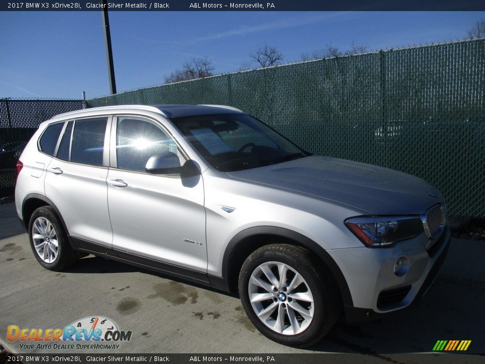 2017 BMW X3 xDrive28i Glacier Silver Metallic / Black Photo #1