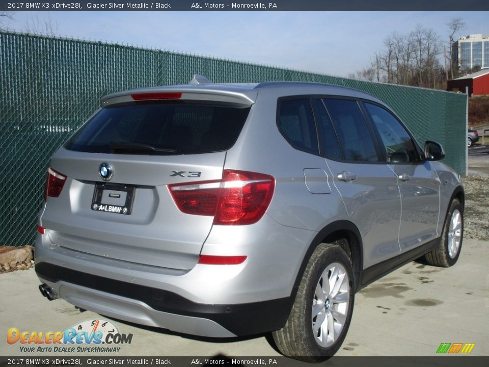 2017 BMW X3 xDrive28i Glacier Silver Metallic / Black Photo #4