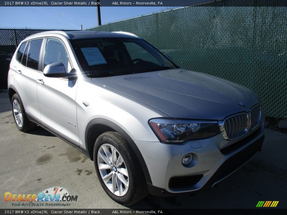 2017 BMW X3 xDrive28i Glacier Silver Metallic / Black Photo #5