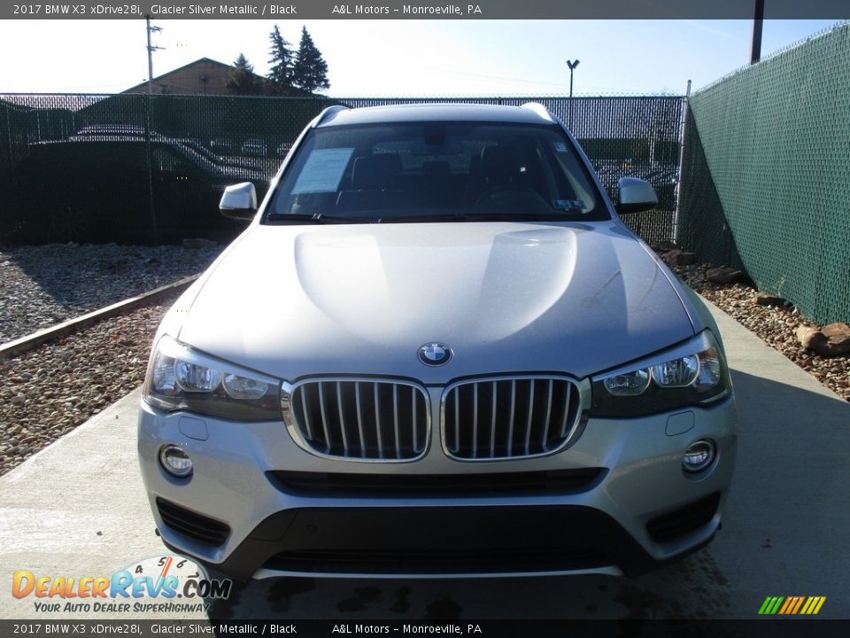 2017 BMW X3 xDrive28i Glacier Silver Metallic / Black Photo #6
