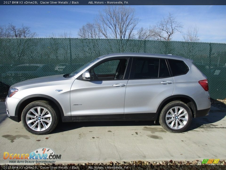 2017 BMW X3 xDrive28i Glacier Silver Metallic / Black Photo #7