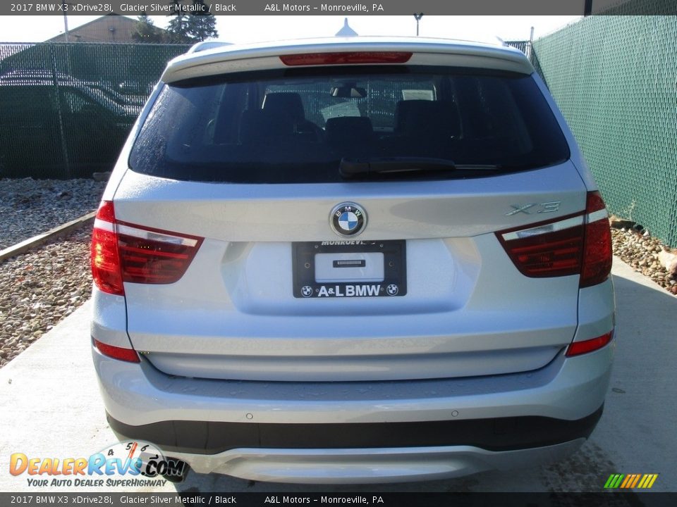 2017 BMW X3 xDrive28i Glacier Silver Metallic / Black Photo #8