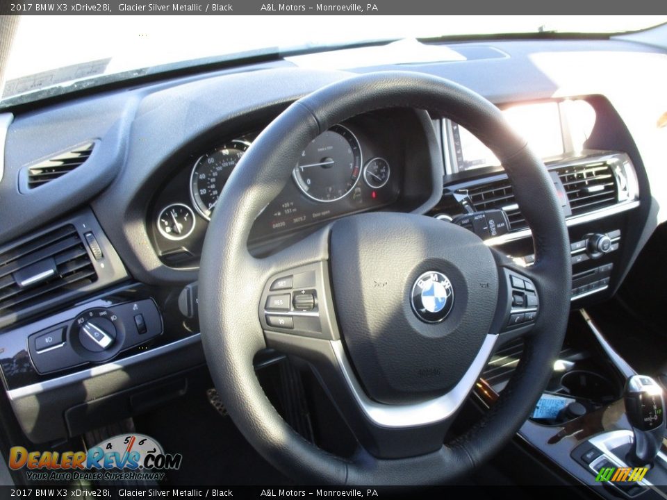 2017 BMW X3 xDrive28i Glacier Silver Metallic / Black Photo #14