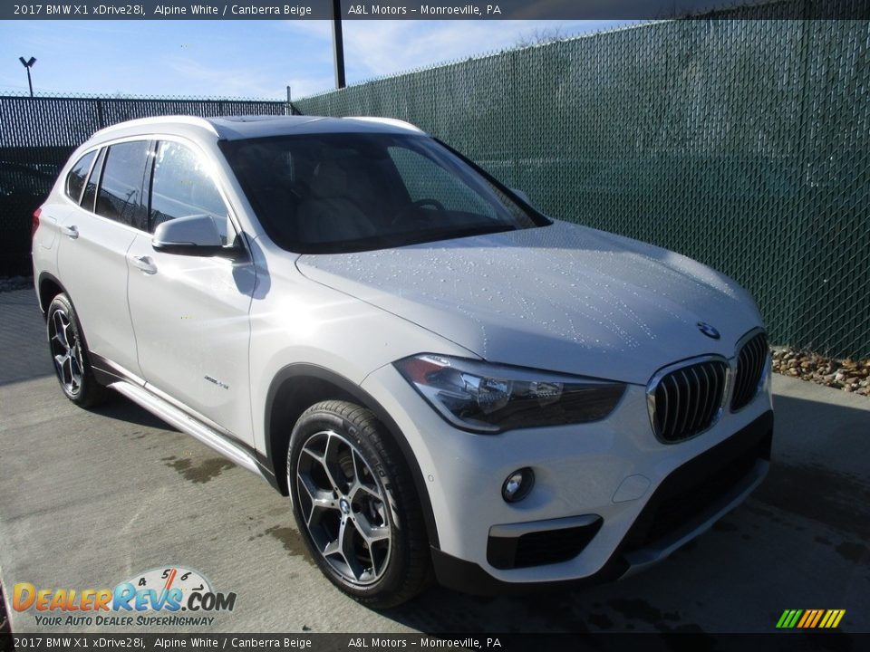 2017 BMW X1 xDrive28i Alpine White / Canberra Beige Photo #5