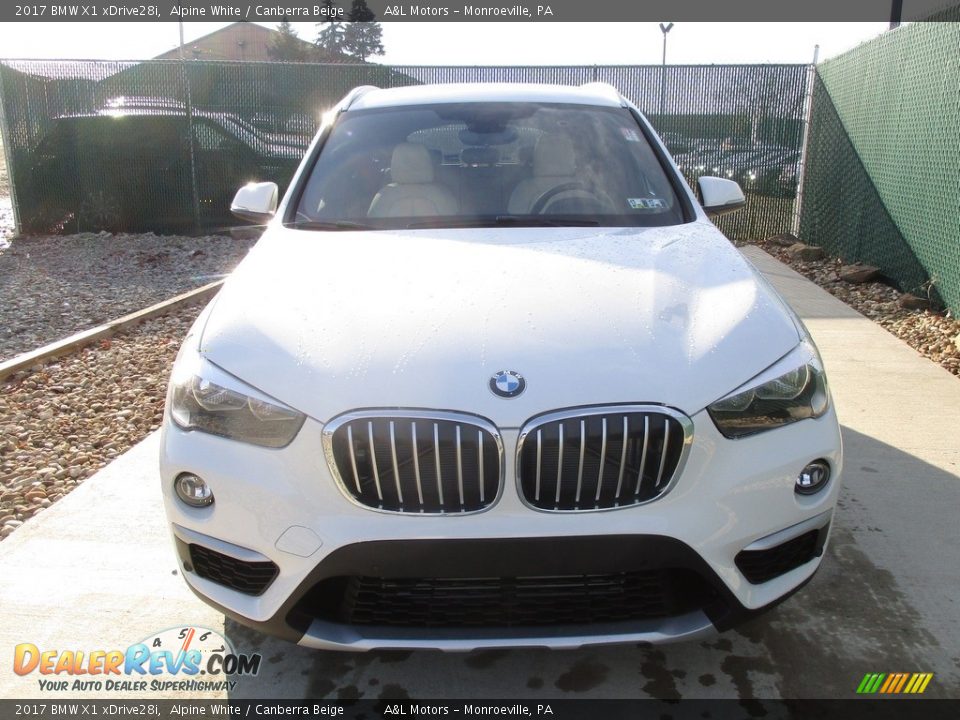 2017 BMW X1 xDrive28i Alpine White / Canberra Beige Photo #6