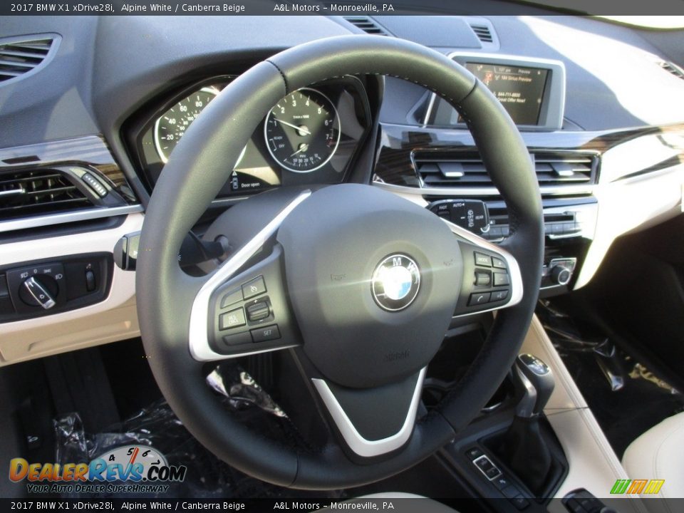 2017 BMW X1 xDrive28i Alpine White / Canberra Beige Photo #14