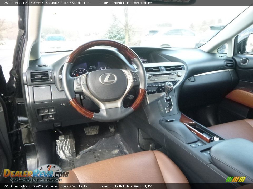 2014 Lexus RX 350 AWD Obsidian Black / Saddle Tan Photo #9