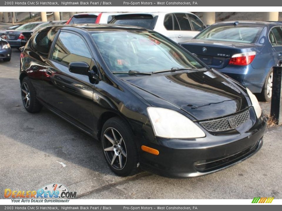 2003 Honda Civic Si Hatchback Nighthawk Black Pearl / Black Photo #4