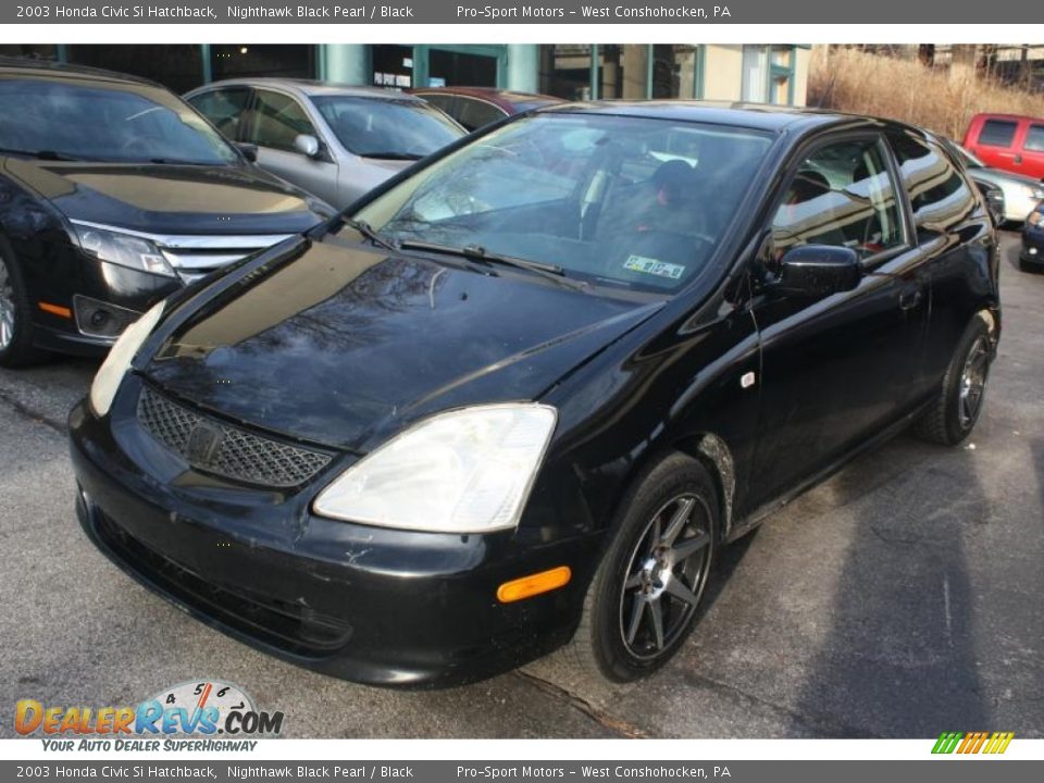 2003 Honda Civic Si Hatchback Nighthawk Black Pearl / Black Photo #7