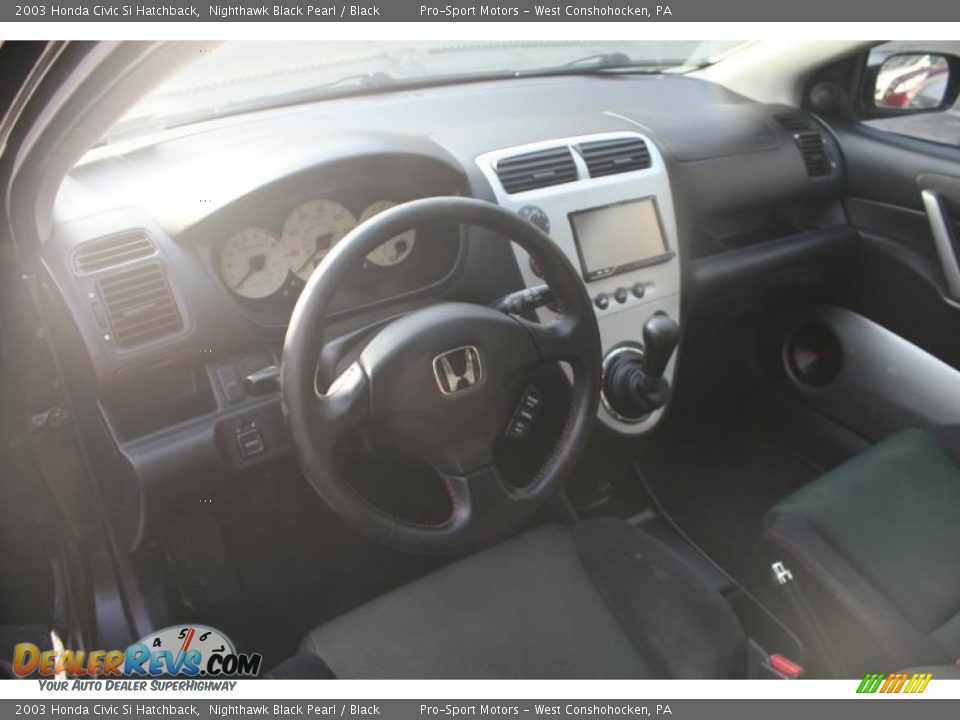 2003 Honda Civic Si Hatchback Nighthawk Black Pearl / Black Photo #21
