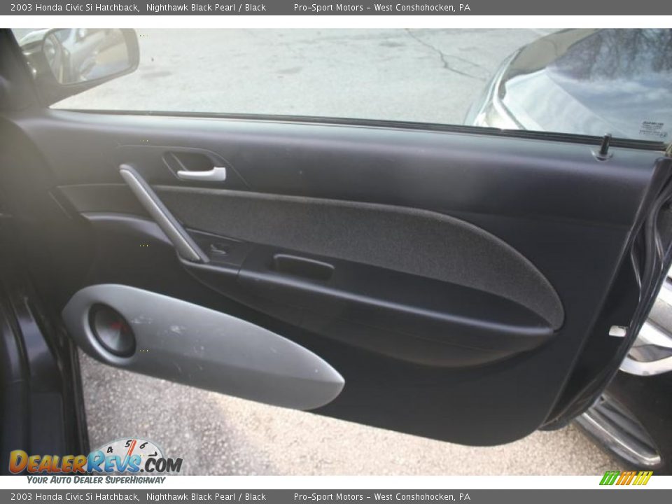 2003 Honda Civic Si Hatchback Nighthawk Black Pearl / Black Photo #36