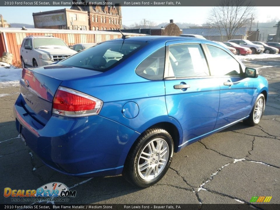 2010 Ford Focus SE Sedan Blue Flame Metallic / Medium Stone Photo #4