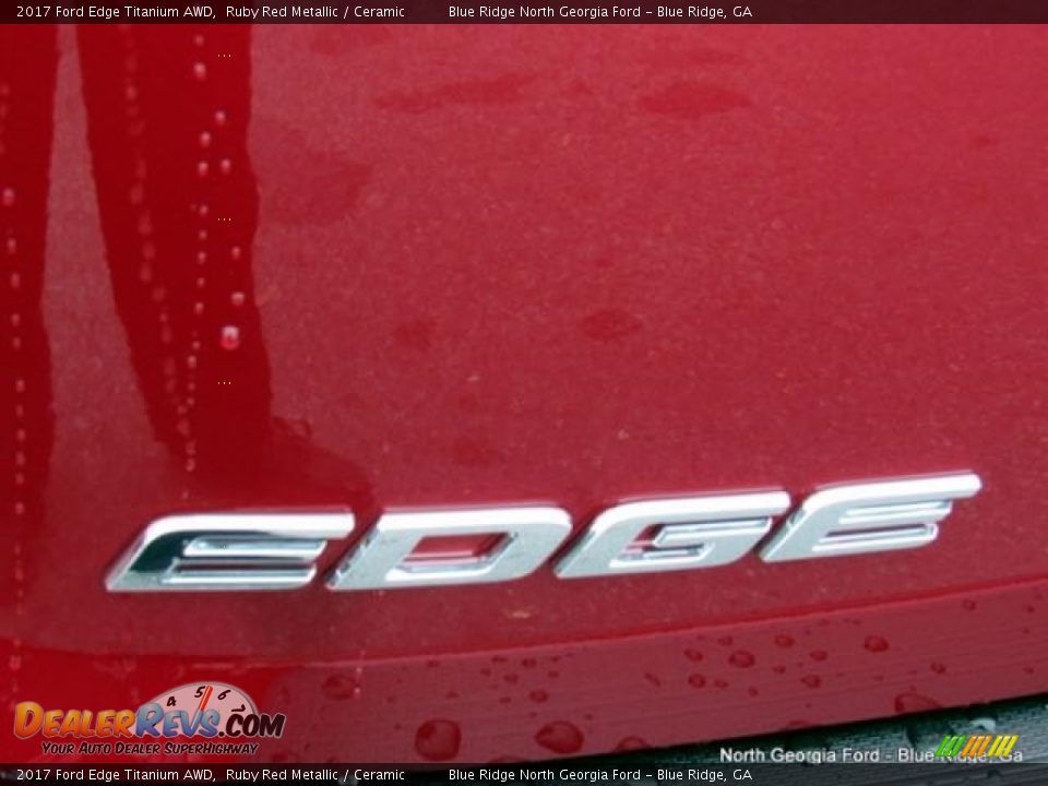 2017 Ford Edge Titanium AWD Ruby Red Metallic / Ceramic Photo #36