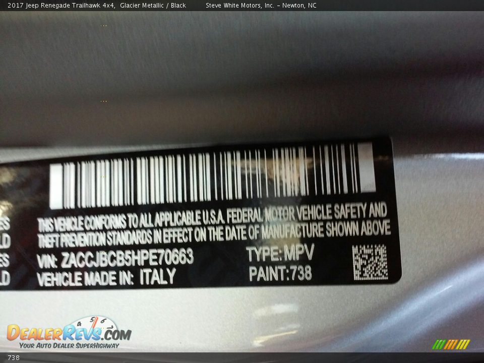 Jeep Color Code 738 Glacier Metallic