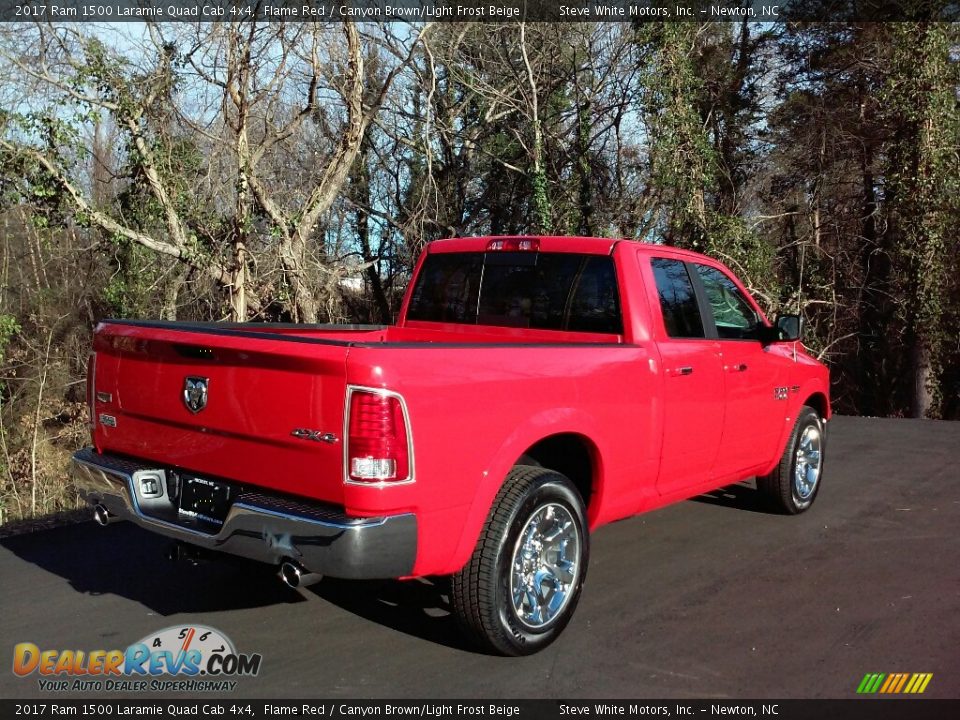 2017 Ram 1500 Laramie Quad Cab 4x4 Flame Red / Canyon Brown/Light Frost Beige Photo #6