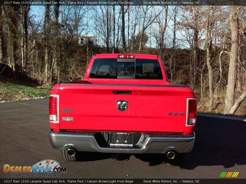 2017 Ram 1500 Laramie Quad Cab 4x4 Flame Red / Canyon Brown/Light Frost Beige Photo #7