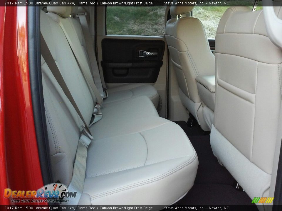 2017 Ram 1500 Laramie Quad Cab 4x4 Flame Red / Canyon Brown/Light Frost Beige Photo #12