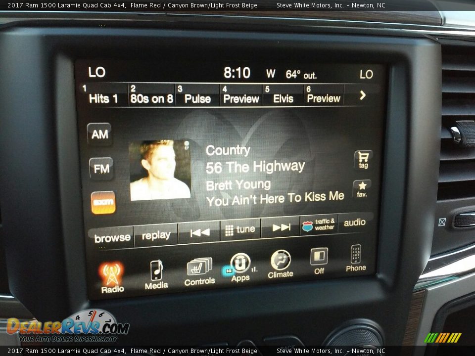 2017 Ram 1500 Laramie Quad Cab 4x4 Flame Red / Canyon Brown/Light Frost Beige Photo #17