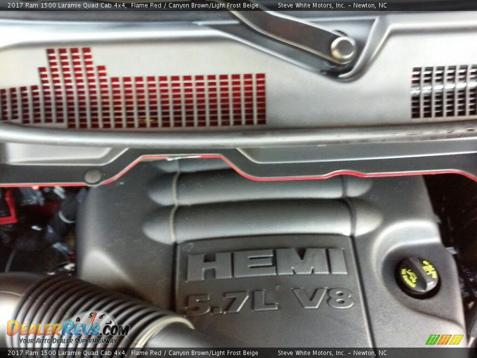 2017 Ram 1500 Laramie Quad Cab 4x4 Flame Red / Canyon Brown/Light Frost Beige Photo #21