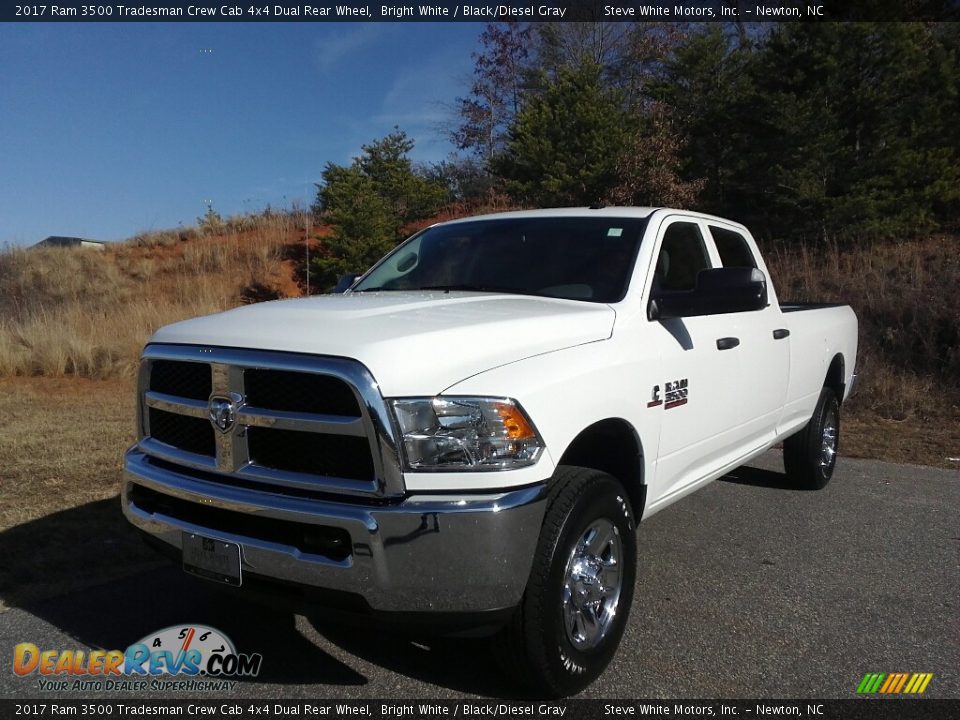 2017 Ram 3500 Tradesman Crew Cab 4x4 Dual Rear Wheel Bright White / Black/Diesel Gray Photo #2