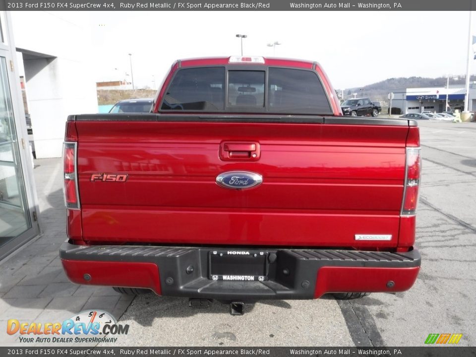 2013 Ford F150 FX4 SuperCrew 4x4 Ruby Red Metallic / FX Sport Appearance Black/Red Photo #9