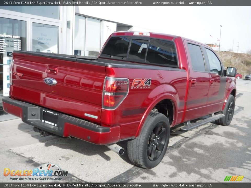 2013 Ford F150 FX4 SuperCrew 4x4 Ruby Red Metallic / FX Sport Appearance Black/Red Photo #11