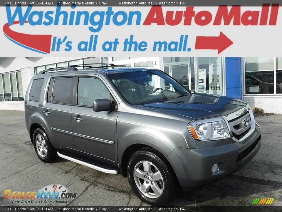 2011 Honda Pilot EX-L 4WD Polished Metal Metallic / Gray Photo #1