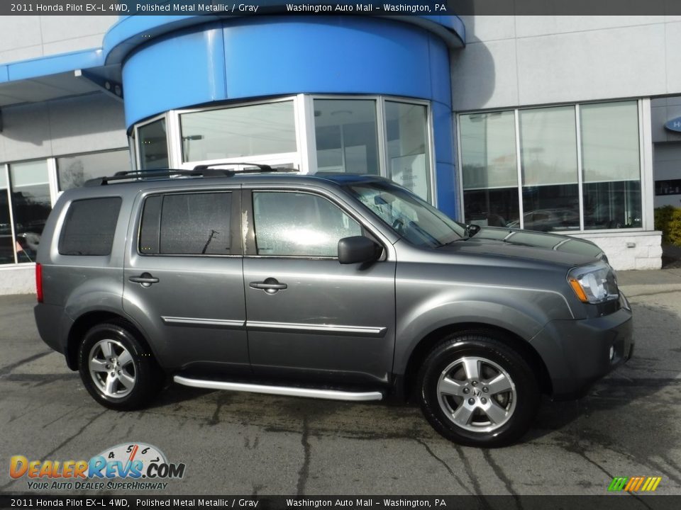 2011 Honda Pilot EX-L 4WD Polished Metal Metallic / Gray Photo #2