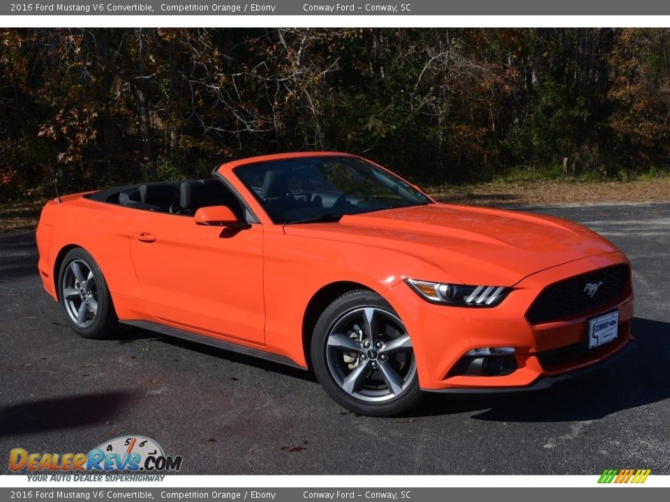 2016 Ford Mustang V6 Convertible Competition Orange / Ebony Photo #12