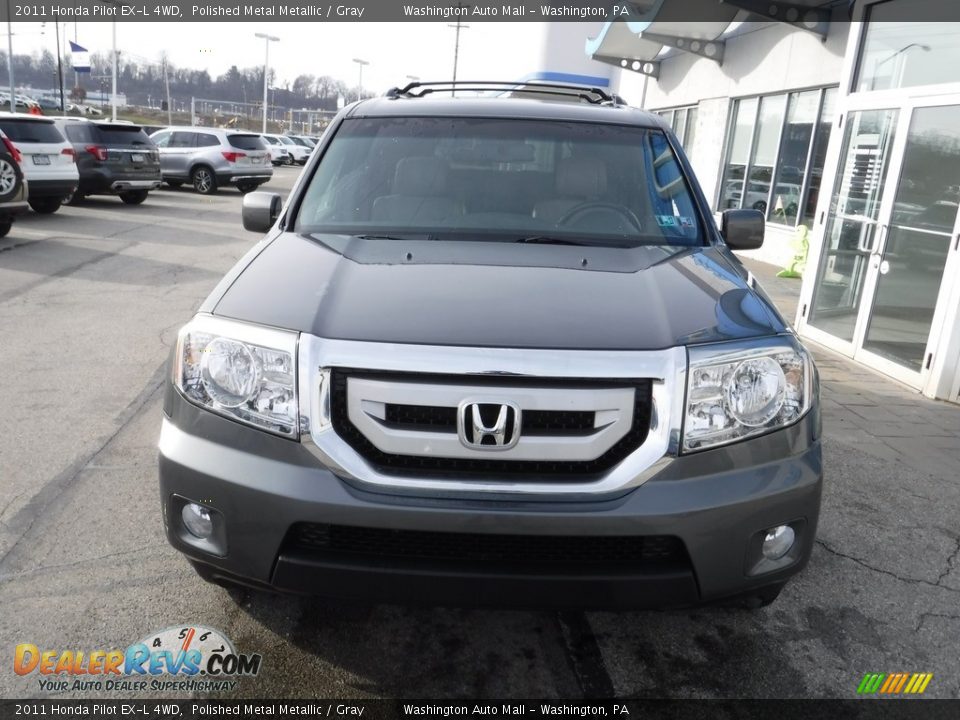 2011 Honda Pilot EX-L 4WD Polished Metal Metallic / Gray Photo #6