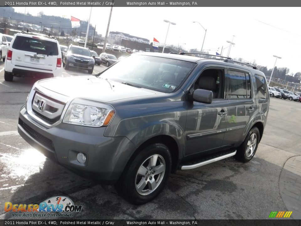2011 Honda Pilot EX-L 4WD Polished Metal Metallic / Gray Photo #7