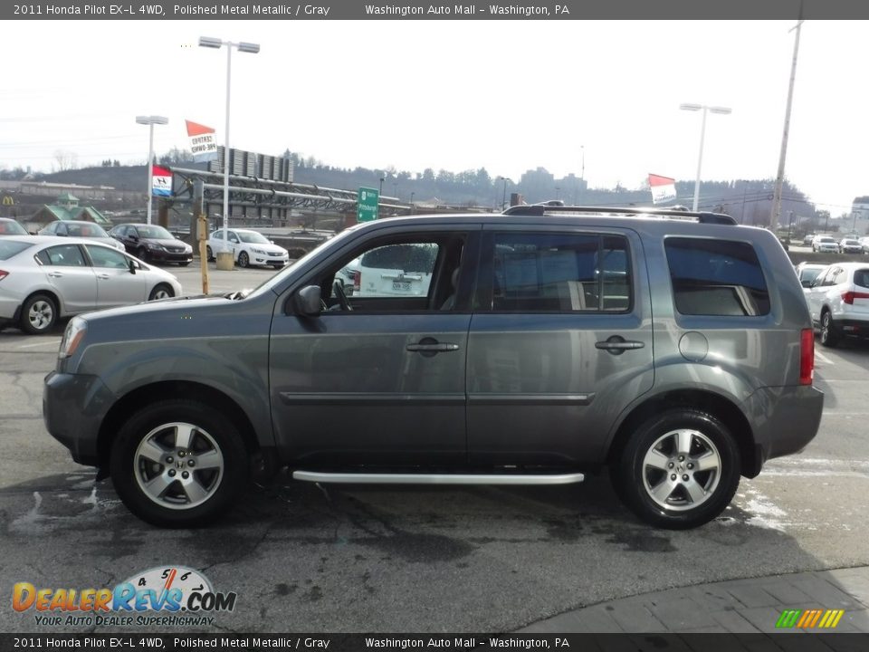 2011 Honda Pilot EX-L 4WD Polished Metal Metallic / Gray Photo #8