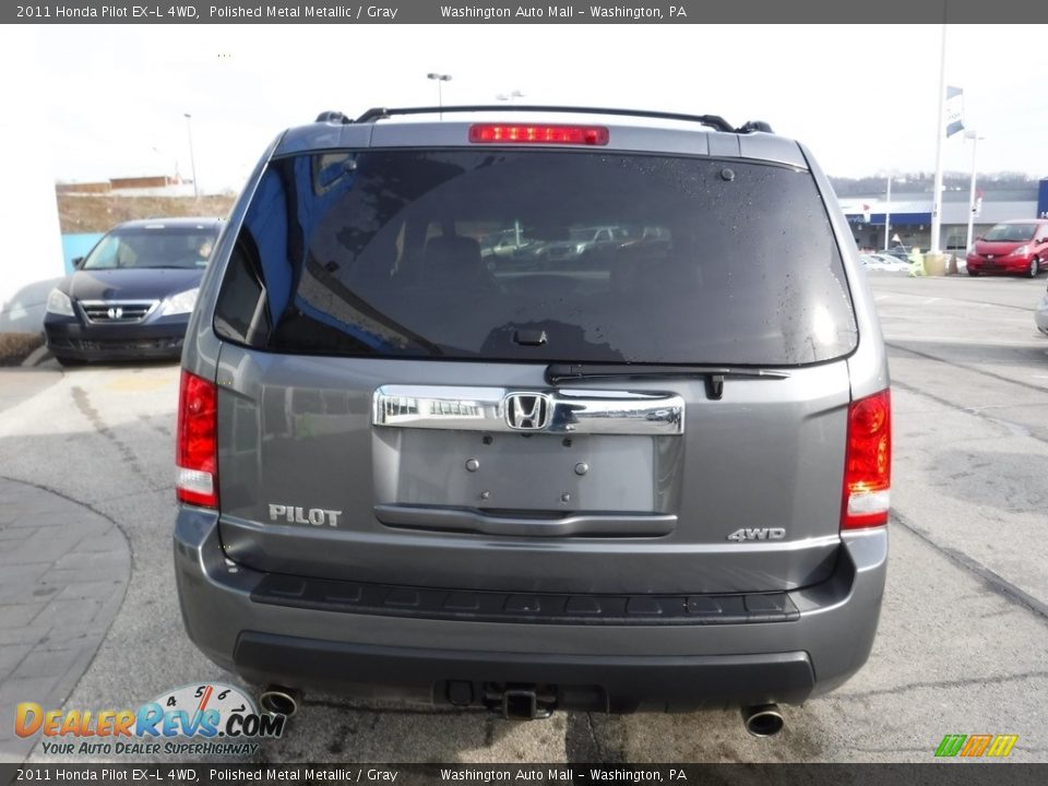 2011 Honda Pilot EX-L 4WD Polished Metal Metallic / Gray Photo #10