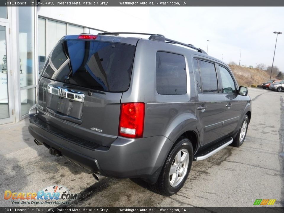 2011 Honda Pilot EX-L 4WD Polished Metal Metallic / Gray Photo #11