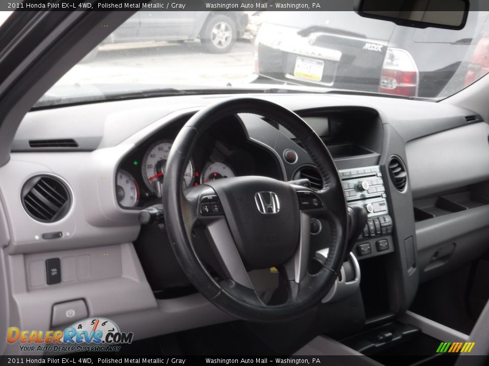 2011 Honda Pilot EX-L 4WD Polished Metal Metallic / Gray Photo #17