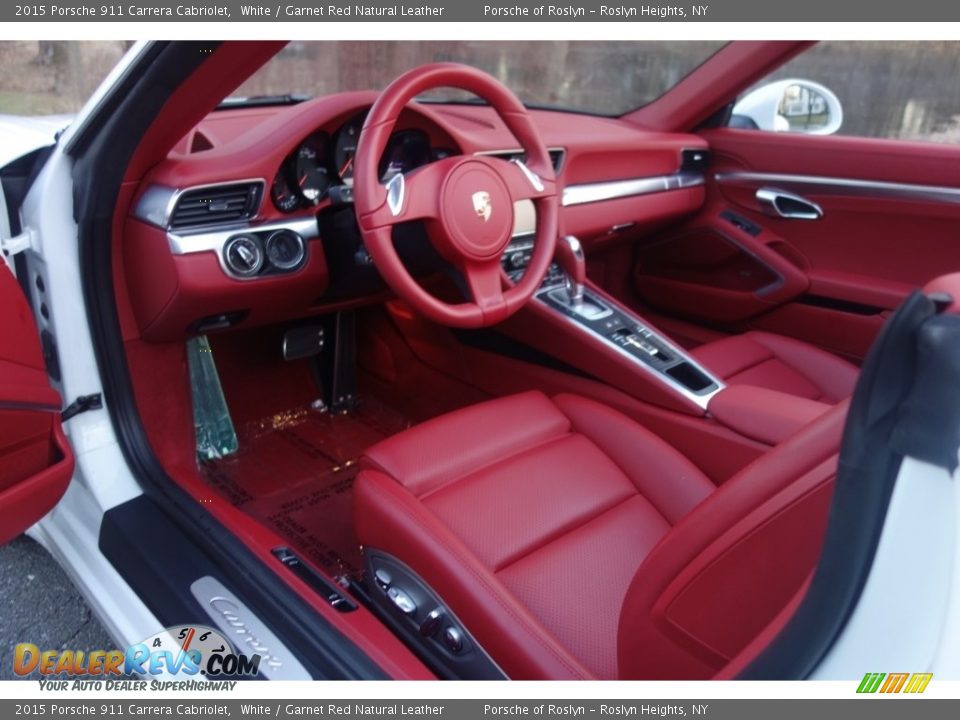 Garnet Red Natural Leather Interior - 2015 Porsche 911 Carrera Cabriolet Photo #11