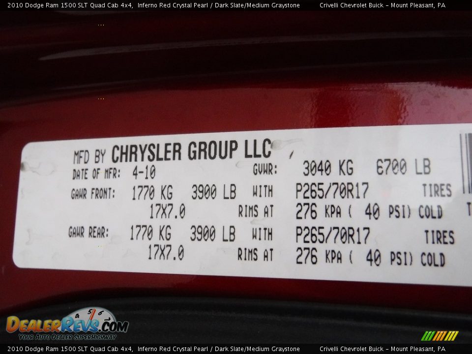 2010 Dodge Ram 1500 SLT Quad Cab 4x4 Inferno Red Crystal Pearl / Dark Slate/Medium Graystone Photo #35